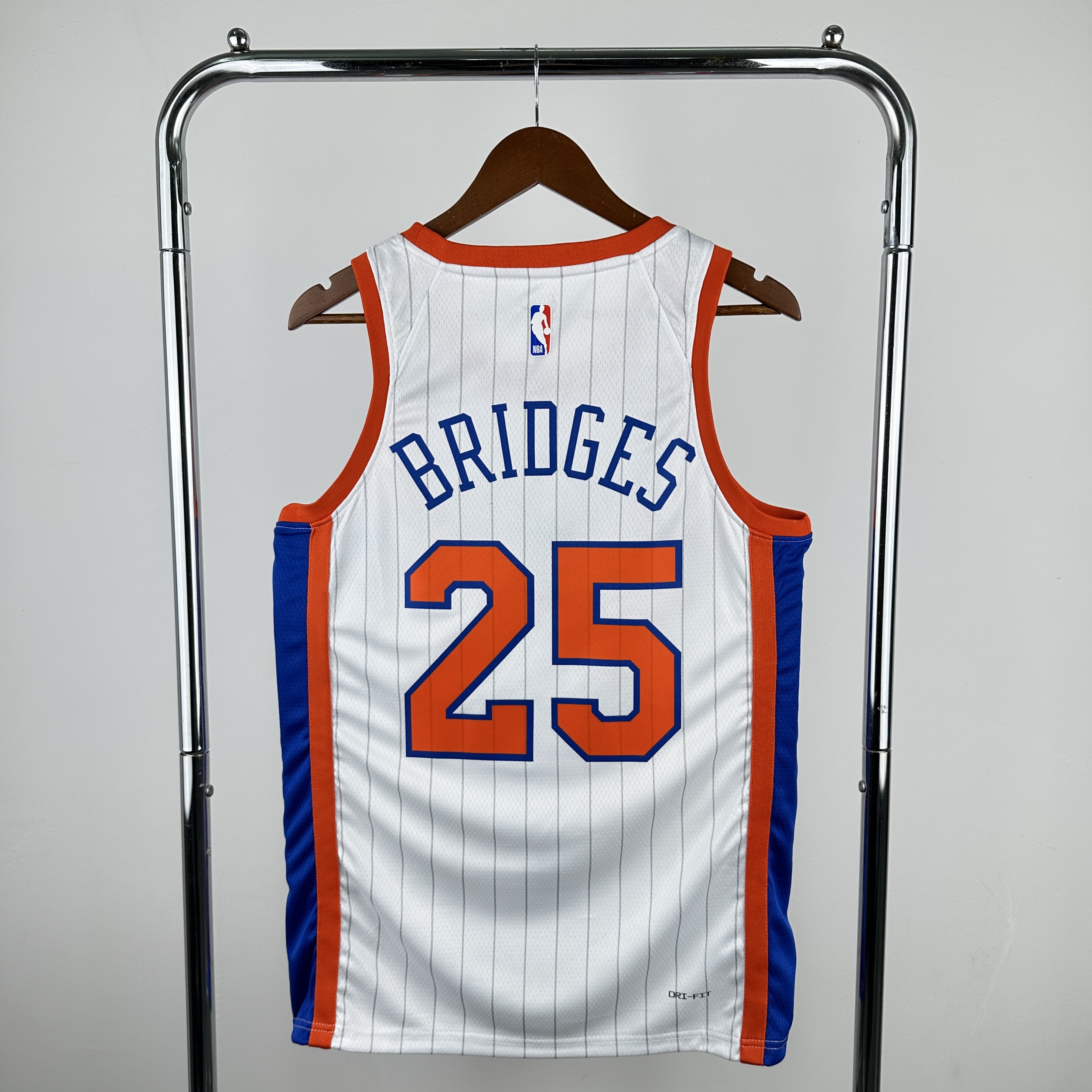 Men New York Knicks #25 Bridges White City Edition Season Nike 2025 NBA Jersey->->NBA Jersey